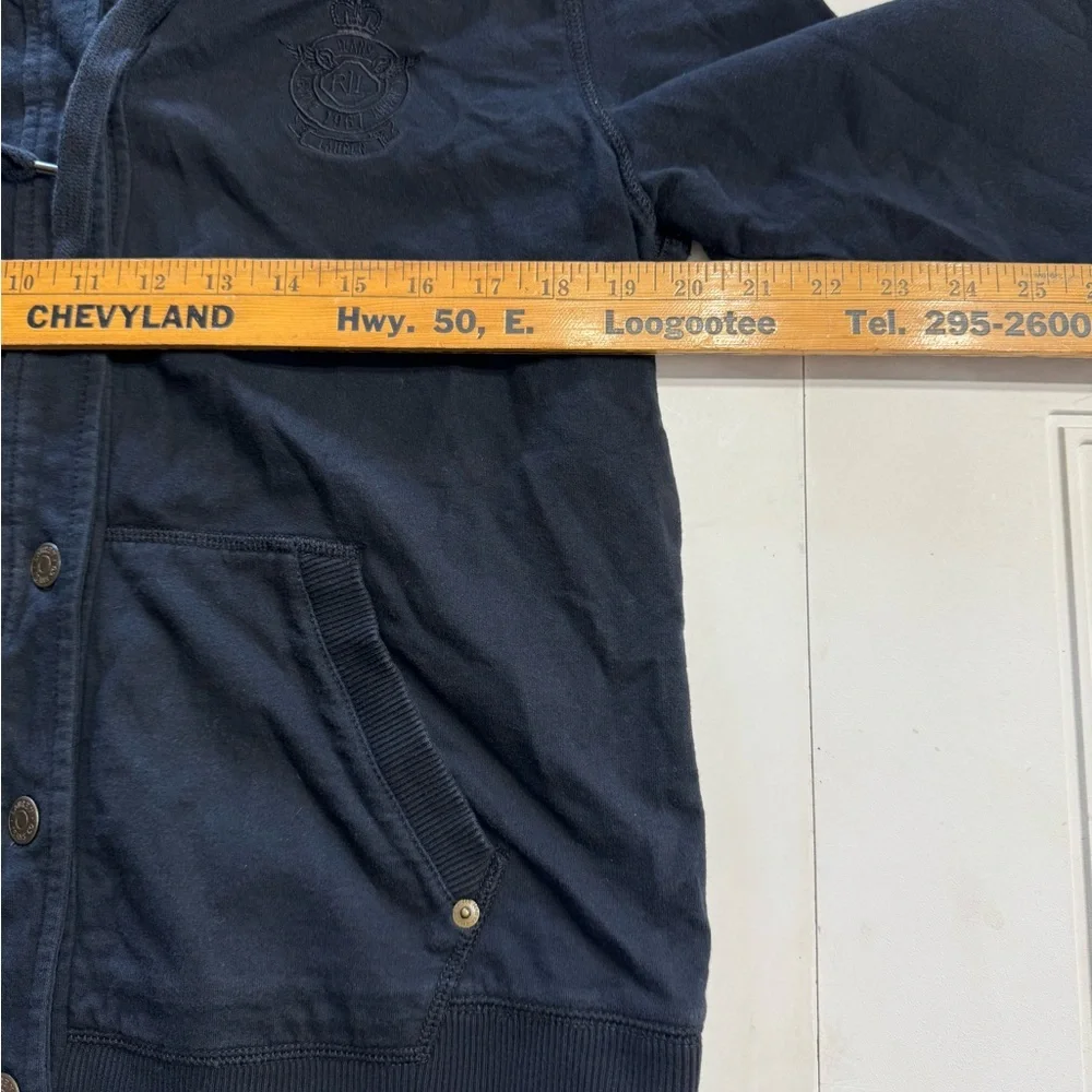 Lauren Ralph Lauren Black Label Hooded Button Up Jacket Black Hoodie Size PL - Picture 4 of 6